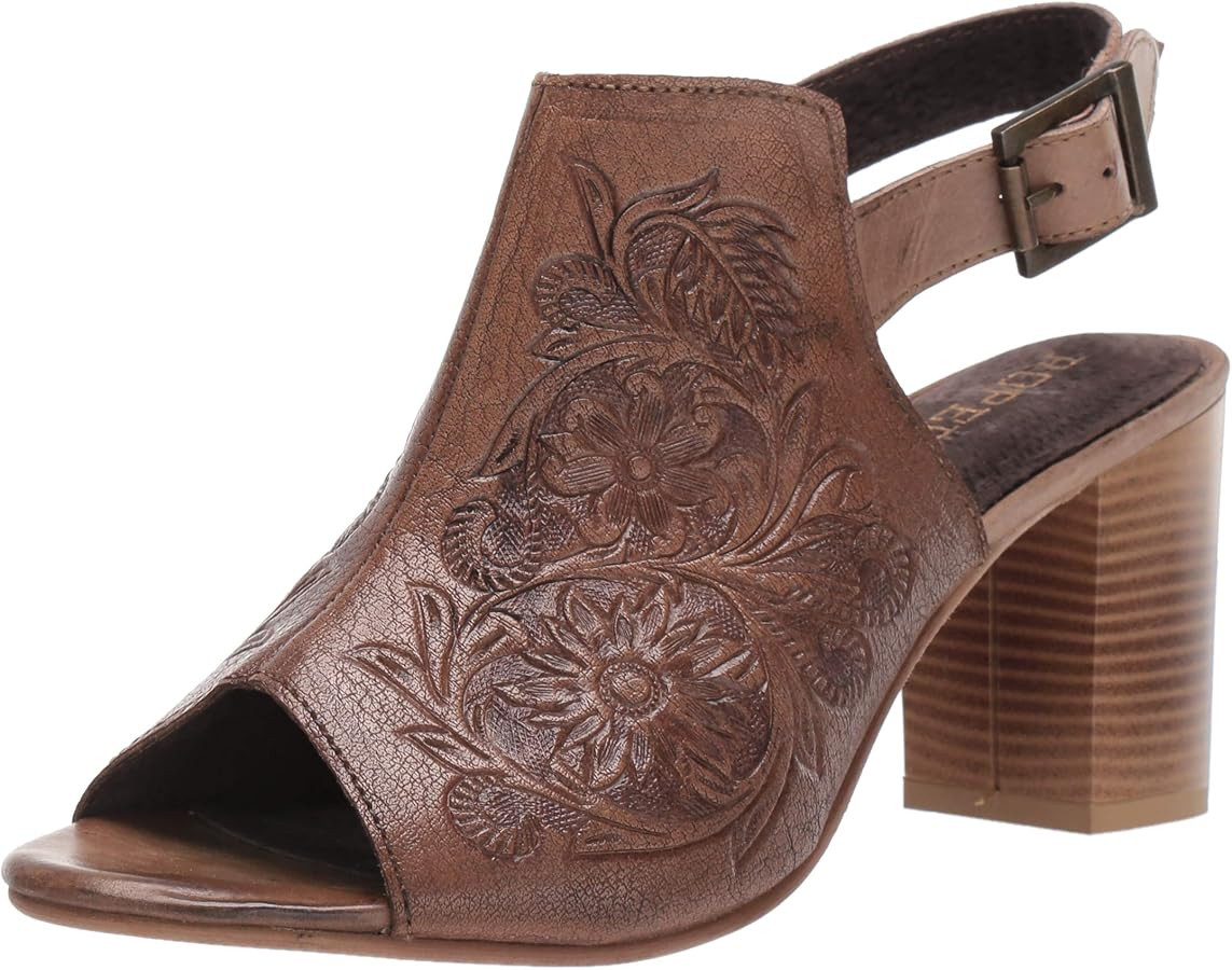 ROPER Womens Mika Floral Embossed Block Casual Sandals Casual Mid Heel 2-3" | Amazon (US)