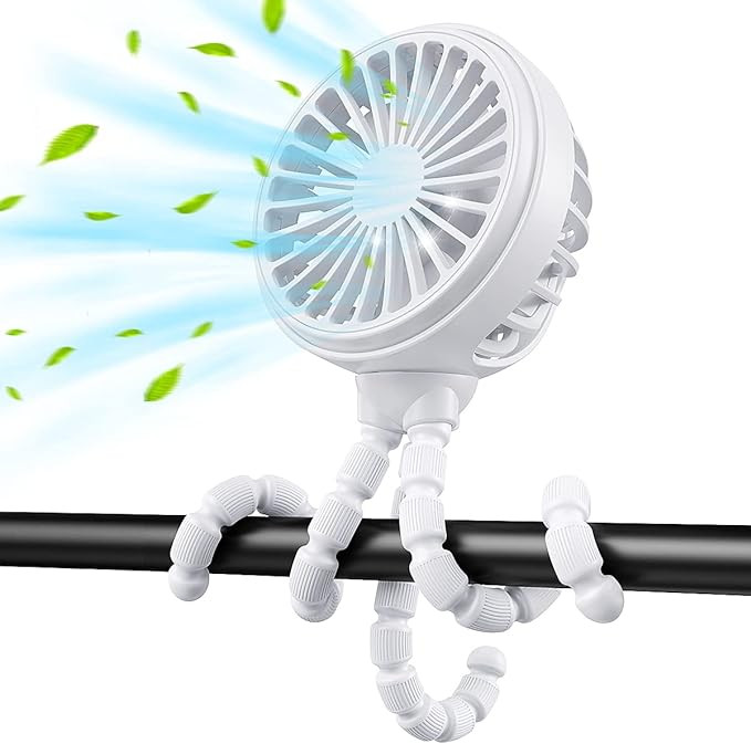 GUSGU Mini Stroller Fan Clip-on for Baby, Small Portable Fan Rechargeable and Handheld, USB Cooli... | Amazon (US)