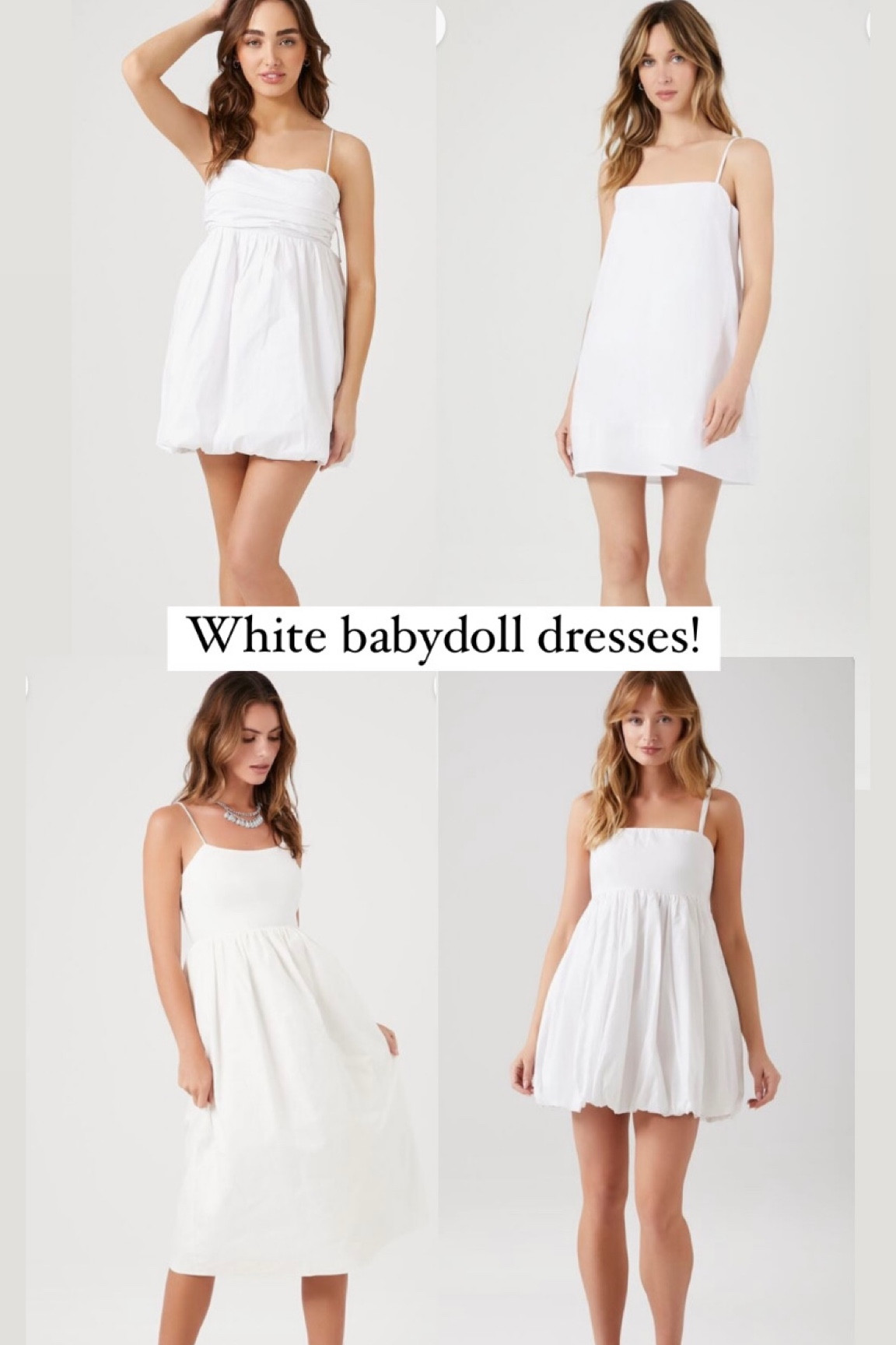 Forever 21 babydoll dresses! Perfect for summer grad party or any beach vacation☀️🤍


#LTKfit #LTKFind #LTKtravel