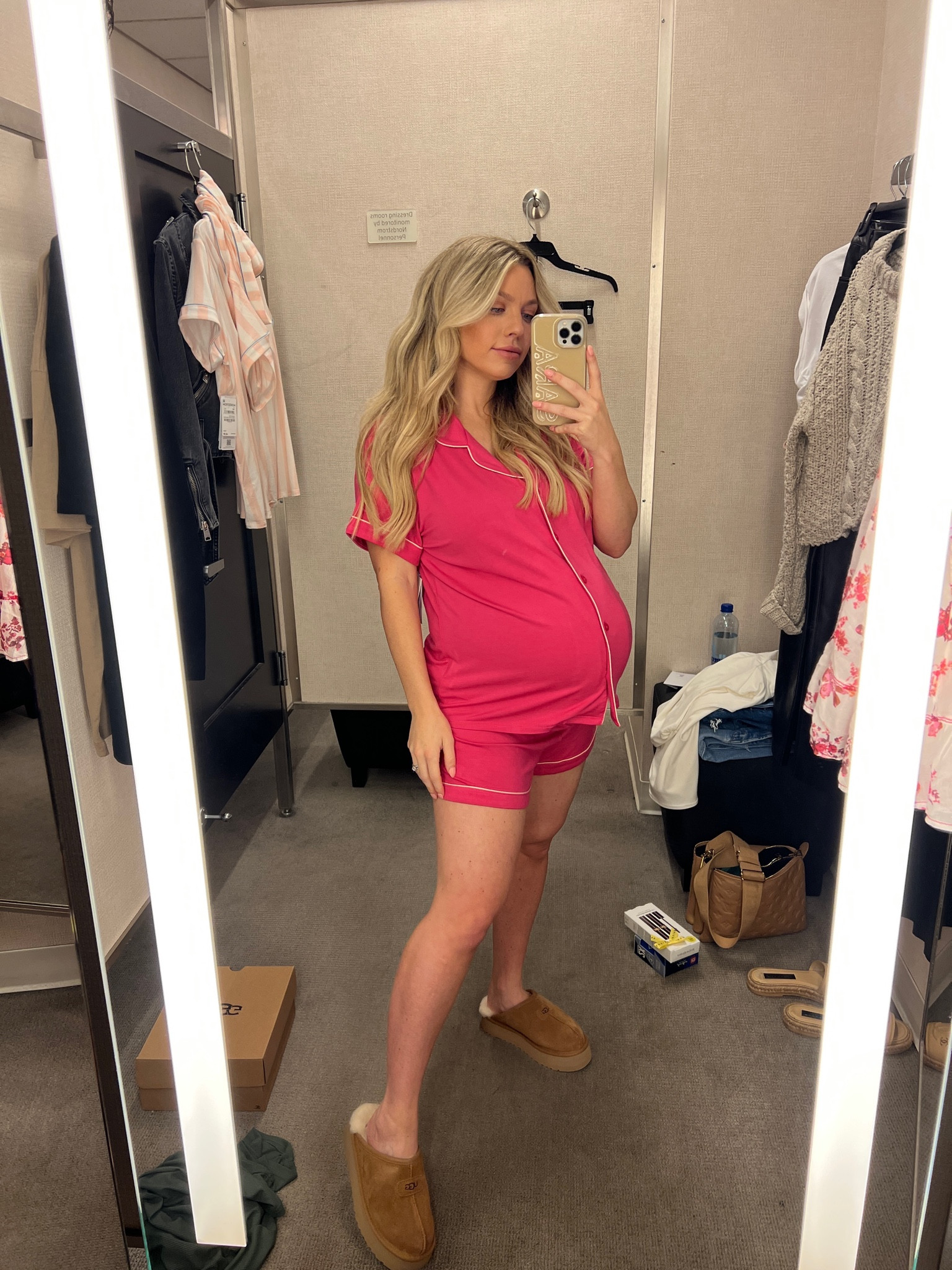 Nordstrom pjs and ugh slippers.
I’m obsessed with the slippers. They are
So comfy!!!

#LTKstyletip #LTKunder50 #LTKxNSale