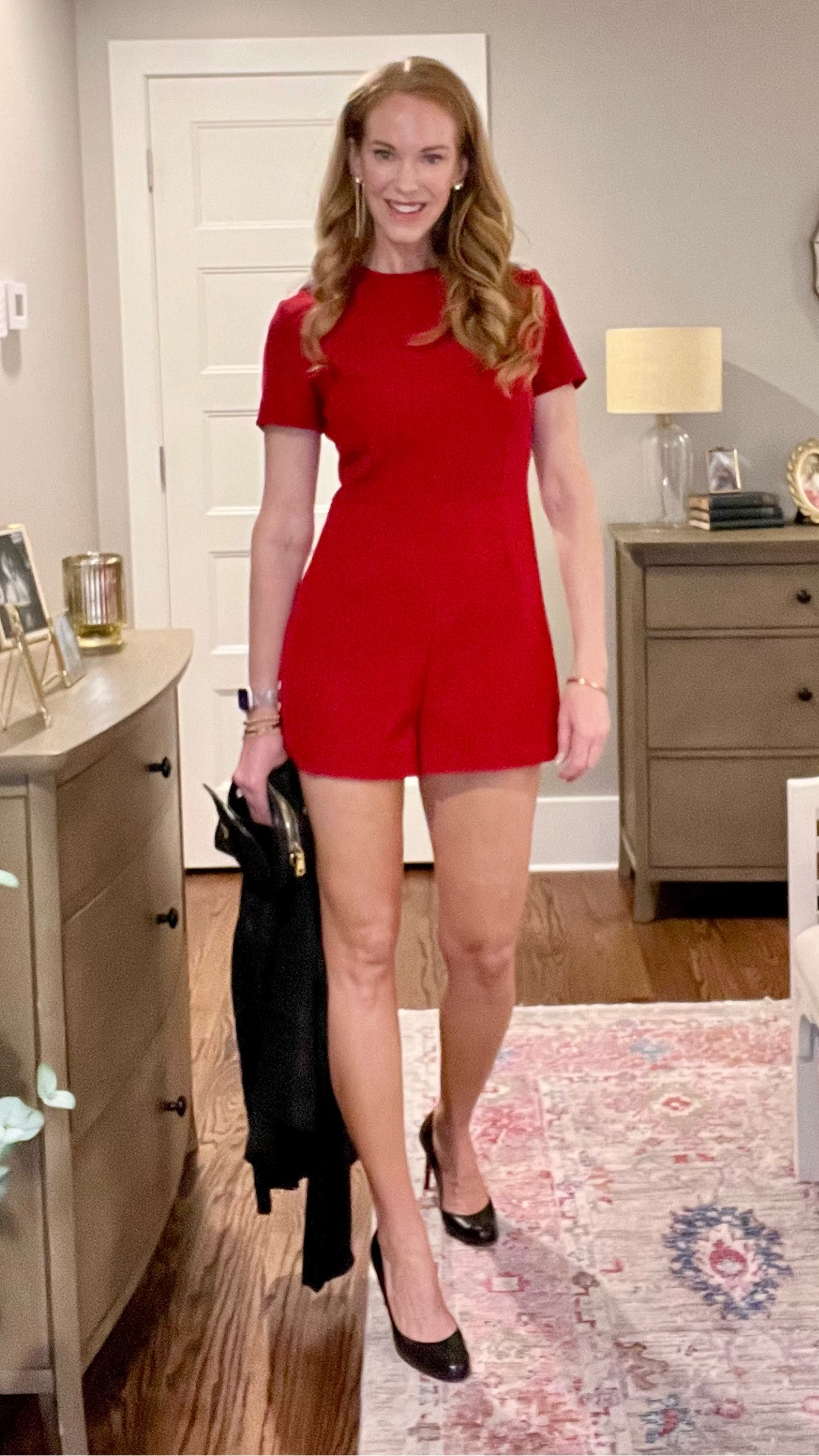 Girls night out outfit!! 
I love this red hot romper from Zara and it has the cutest back! I can’t link the exact product from Zara, but I added some similar styles. 
I have these Christian Louboutin heels for 10 years and they are still amazing! 🤩 

#LTKparties #LTKover40 #LTKstyletip