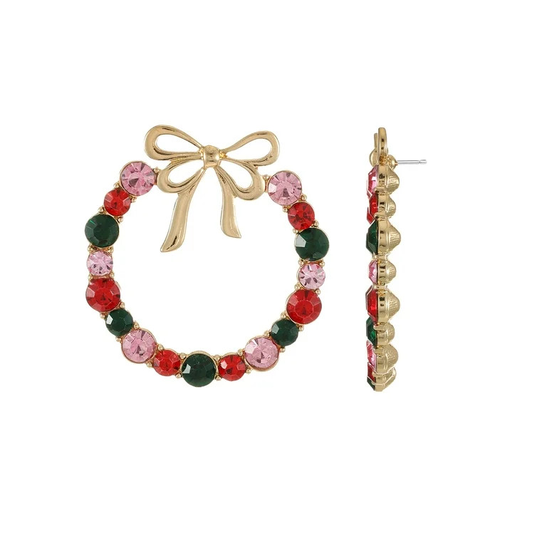 Packed Party Wreath Bow Earrings | Walmart (US)