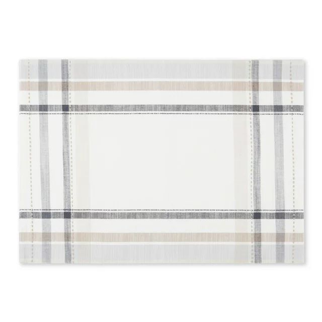 Better Homes & Garden Monday Plaid Fabric Placemat, Beige, 14"W x 20"L, 1 Piece | Walmart (US)