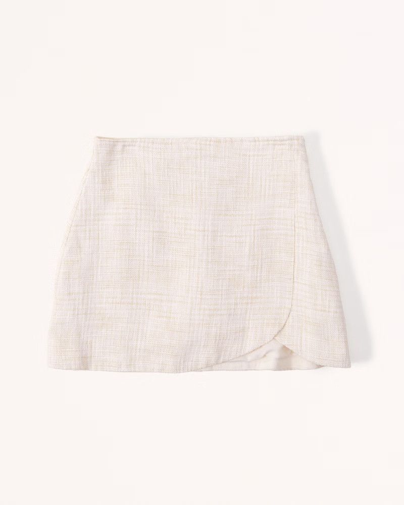 Tweed Wrap Skort | Beige Skort | Beige Skirt Skirts | Abercrombie Outfits | Abercrombie & Fitch (US)