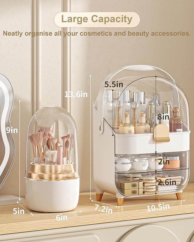 Makeup Organizer, Skincare Holder Bathroom Counter Organizer, Storage Box Cosmetic Display Cases,... | Amazon (US)