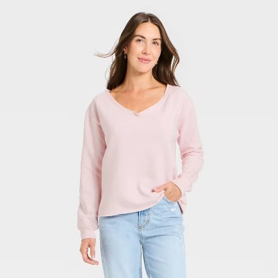Women's Oversized Sweatshirt - Universal Thread™ Light Pink XL | Target