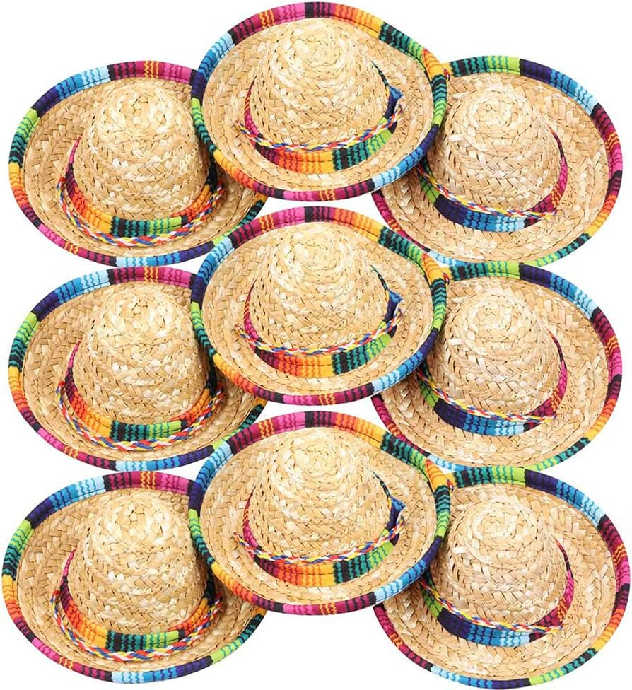 Tbestmax 10 pcs Mini Mexican Hat Sombrero Party Hats 5.9 in Fiesta Decorations Top Hat for Dogs, ... | Amazon (US)