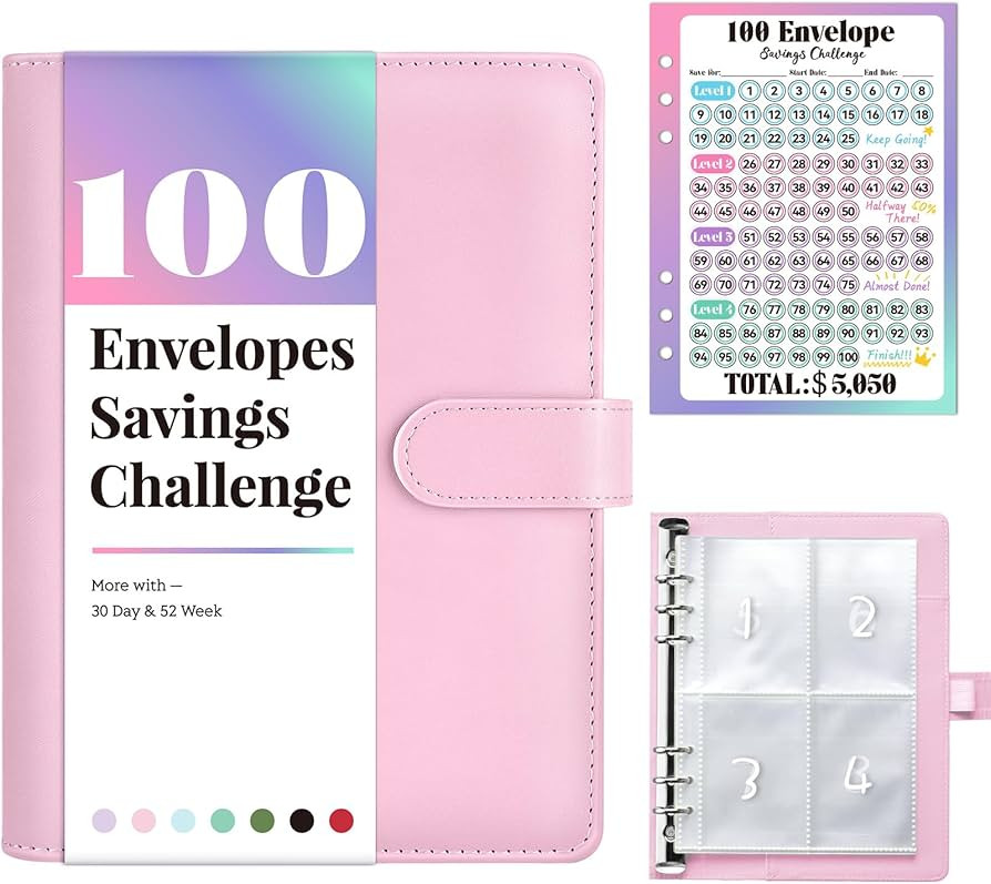 Sooez 100 Envelopes Money Saving Challenge, Savings Challenges Book with Envelopes, Flexible Savi... | Amazon (US)