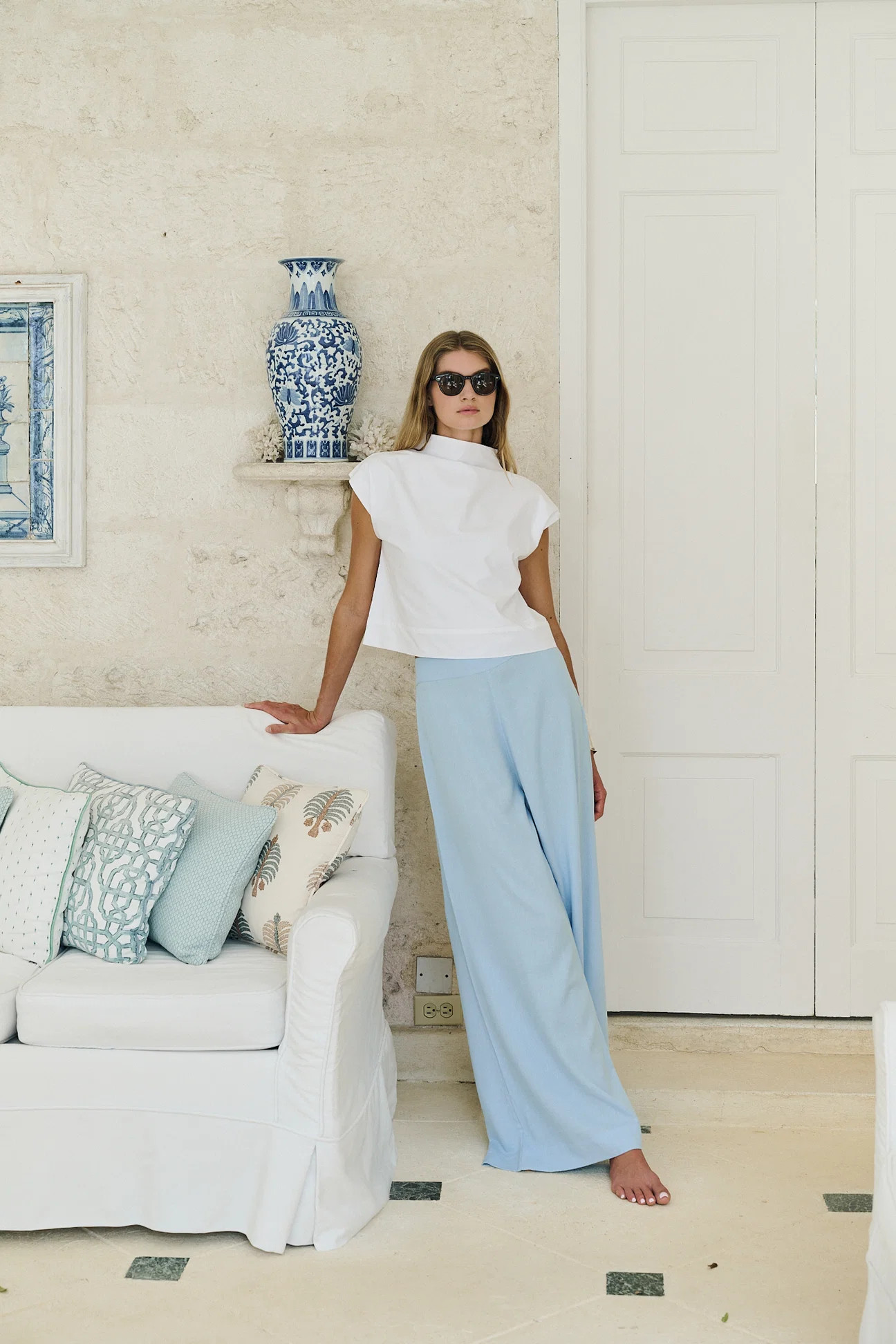 Ivy Pant Linen - Chambray | Julia Amory