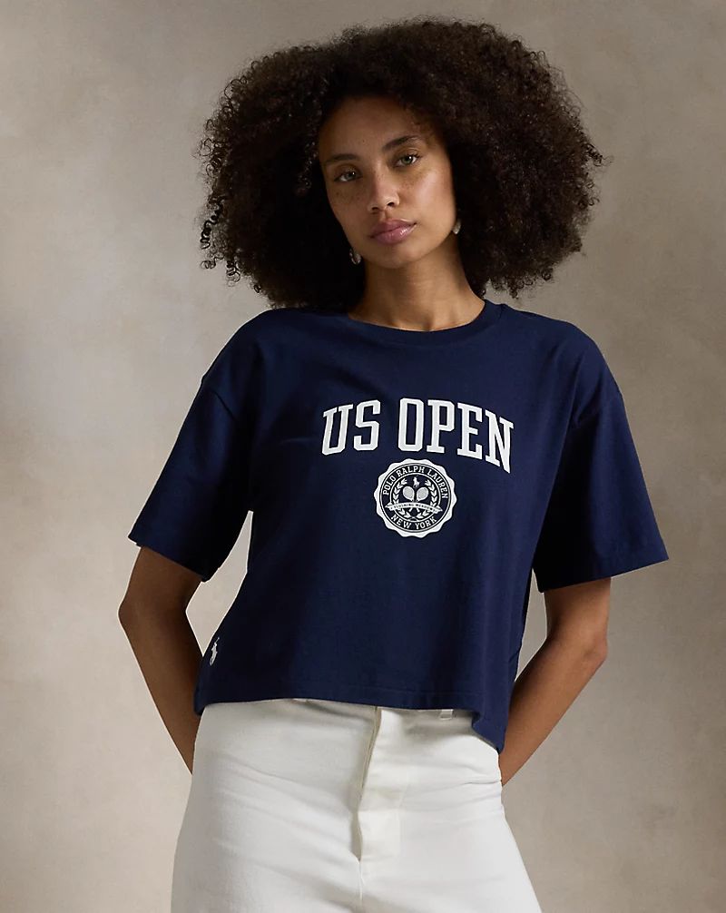 US Open Crest Jersey Cropped T-Shirt for Women | Ralph Lauren® UK | Ralph Lauren (UK)