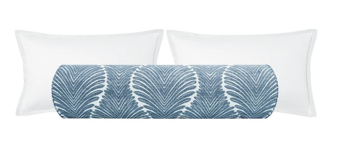 The Bolster : Musgrove Chenille // Sapphire Woven Fabric Bolster Pillow Bed Decor - Etsy | Etsy (US)