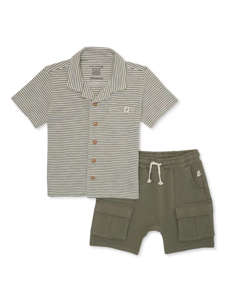 easy-peasy Baby and Toddler Boys Camp Shirt and Shorts Outfit Set, 2-Piece, Sizes 12M-5T - Walmar... | Walmart (US)