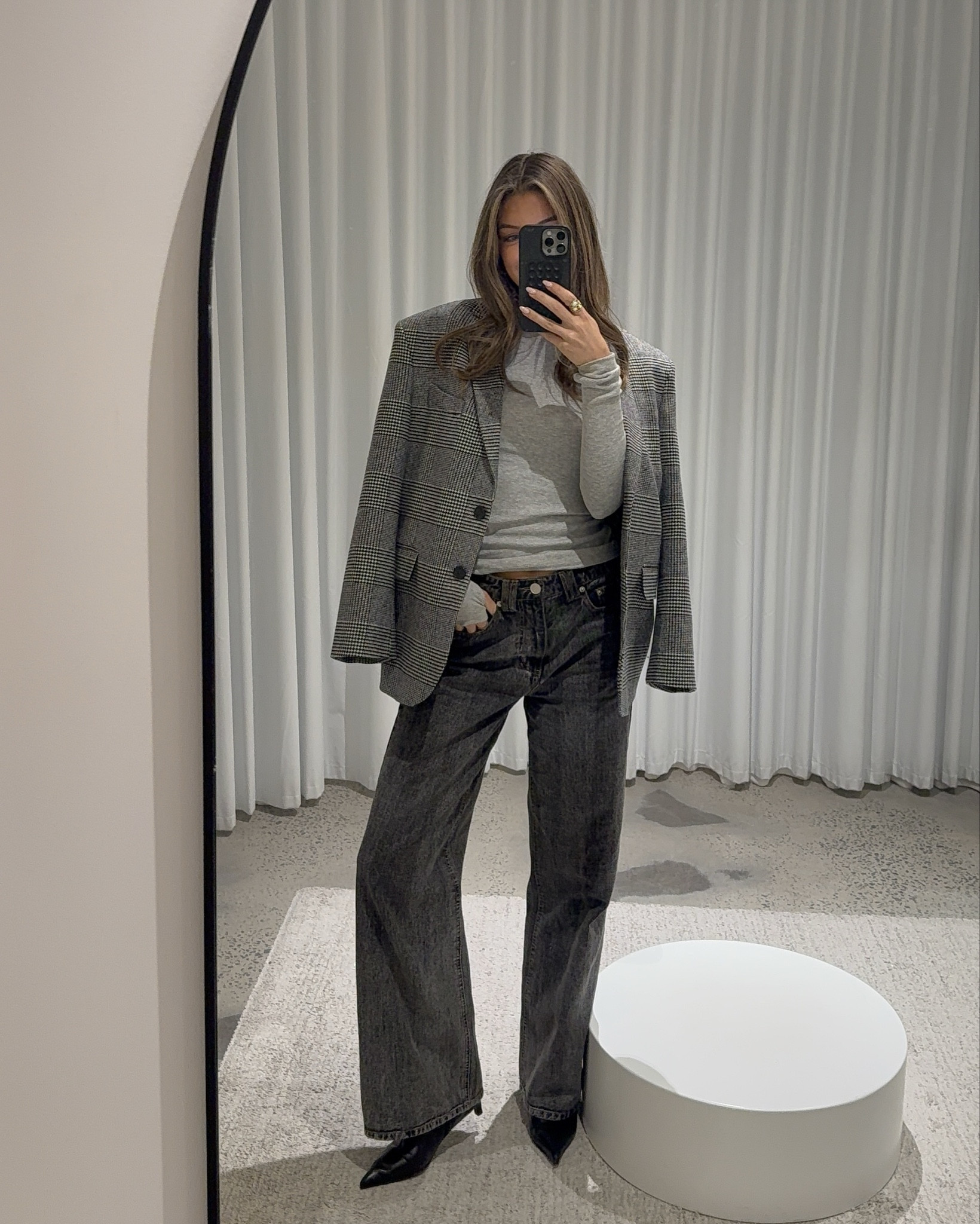 Grey tones today ! 
My top is old Mossman and boots are from Naked Vice but I have linked similar !! Xx