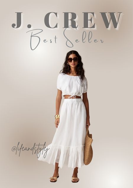 Pair the Amelia Maxi Skirt in crinkle cotton with the Cinched-waist Top in cotton poplin for a breezy and sophisticated ensemble. The flowy silhouette of the skirt complements the cinched waist of the top, creating a flattering and feminine look that's perfect for sunny days and relaxed evenings alike. Embrace comfort and style with this effortlessly chic pairing.

#LTKstyletip #LTKover40 #LTKSeasonal