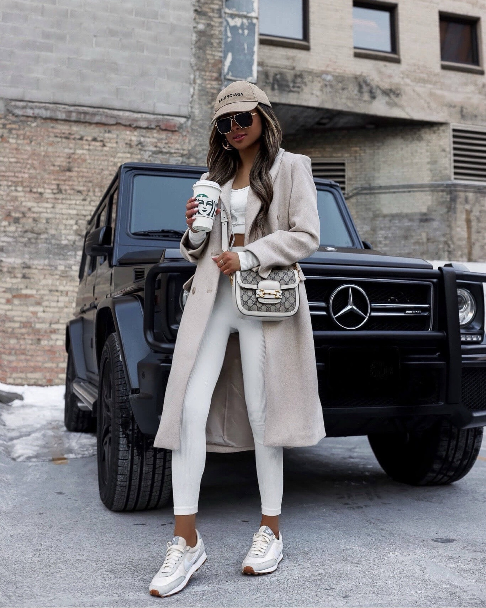 Casual winter outfit 
Abercrombie ivory coat 
Amazon lounge set
Nike sneakers
Gucci horsebit mini bag 

#LTKSeasonal #LTKstyletip #LTKfindsunder100