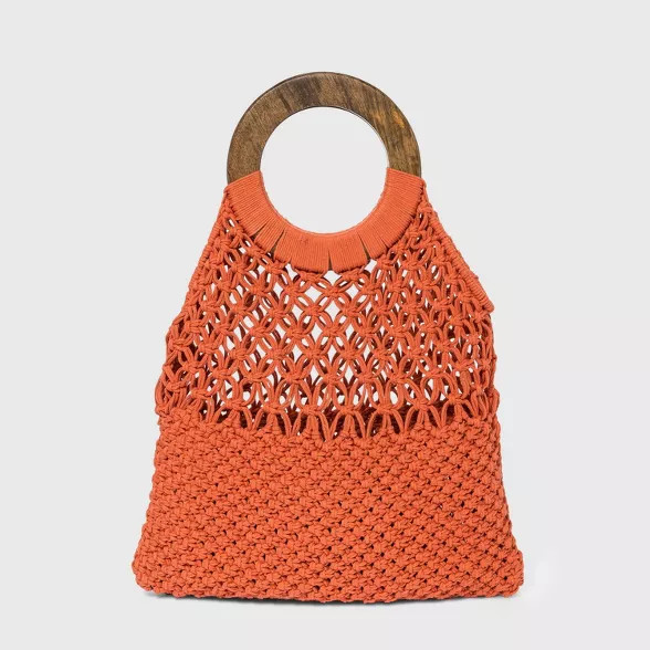 Circle Handle Crochet Tote Handbag - A New Day™ | Target