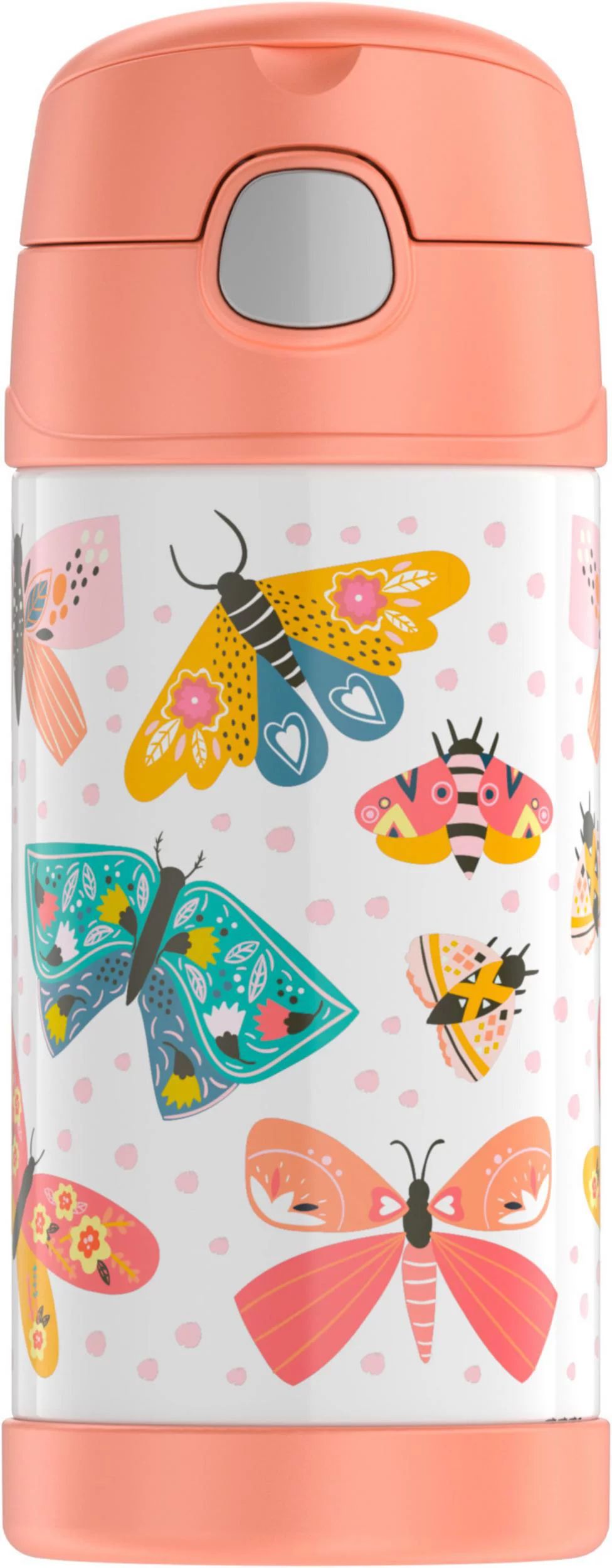 Thermos Kids Stainless Steel Vacuum Insulated Funtainer straw bottle, Butterfly, 12oz - Walmart.c... | Walmart (US)
