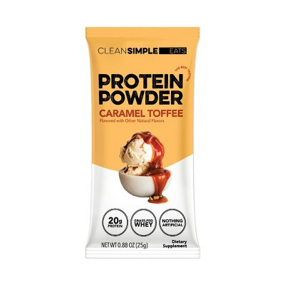 Clean Simple Eats Protein Powder - Caramel Toffee - 0.88oz/1 stick: Whey Protein Isolate, 20g Protein | Target