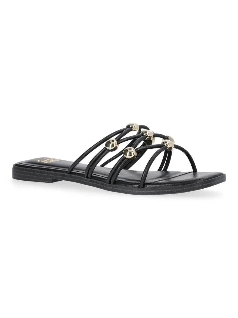 Madden NYC Women's Strappy Studded Slide Sandals - Walmart.com | Walmart (US)
