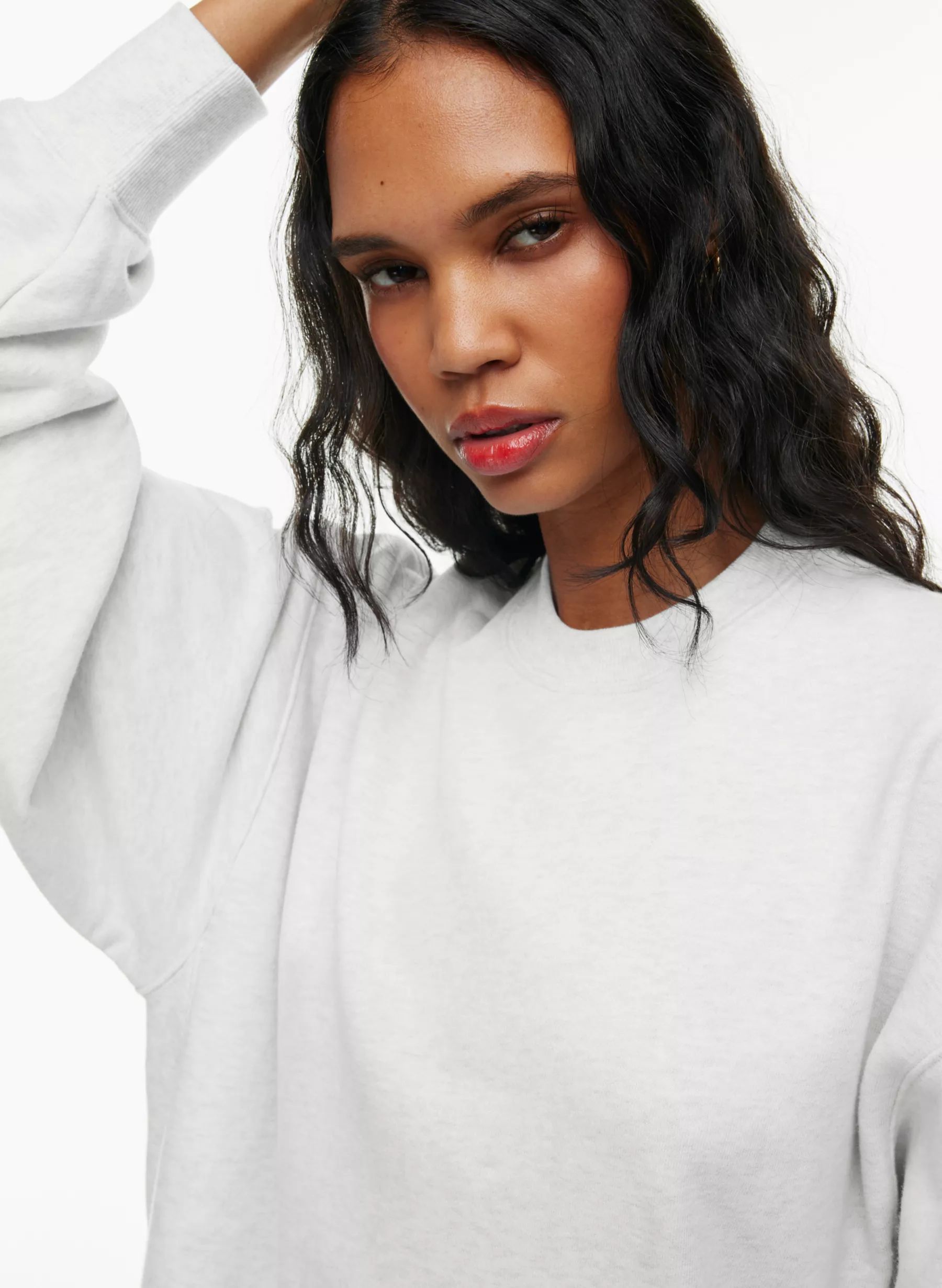 TERRY FLEECE BOYFRIEND CREW SWEATSHIRT | Aritzia