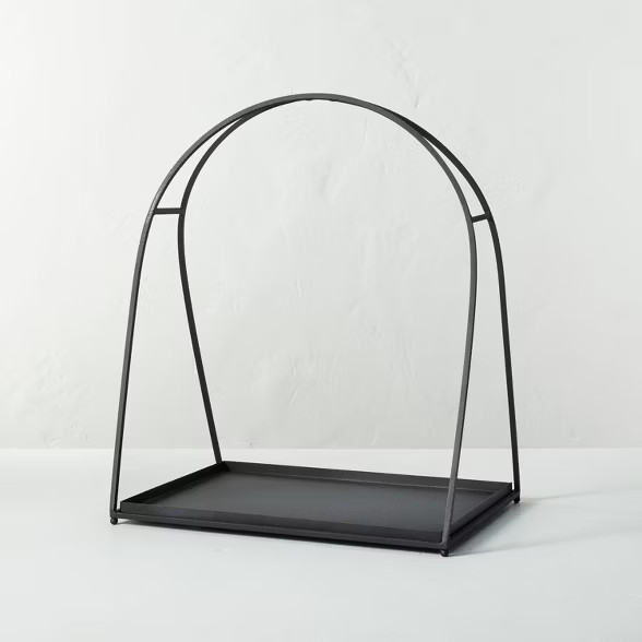 Metal Firewood Log Holder Textured Black - Hearth & Hand™ with Magnolia | Target