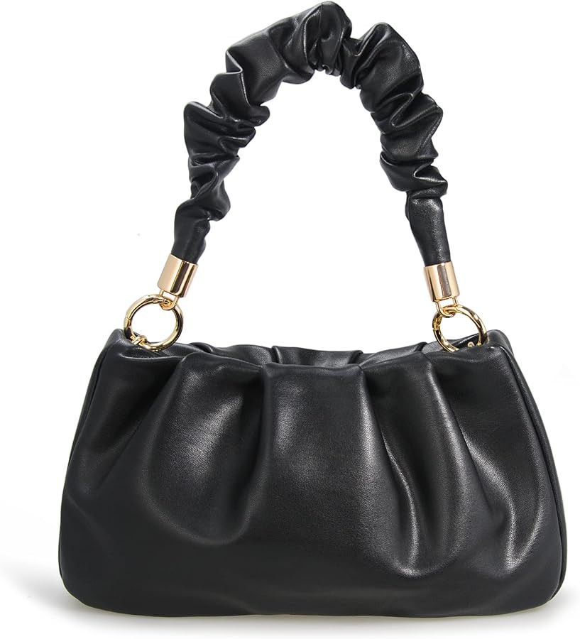 Cloud Pouch Bag Women Shoulder Handbag Soft Vegan Leather Vintage Hobo Chain Cross body Bag | Amazon (US)