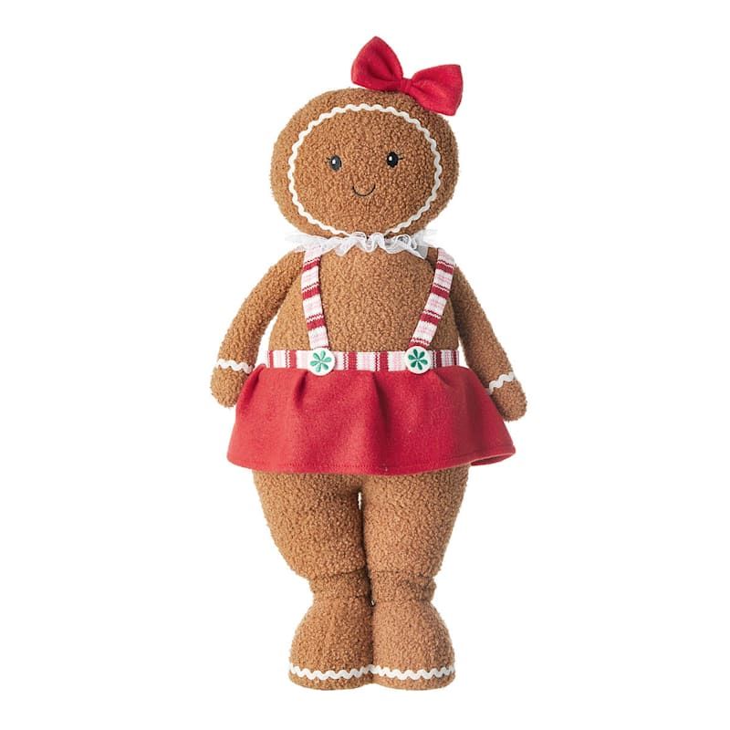 25inH Fabric Gingerbread Girl Decor | At Home