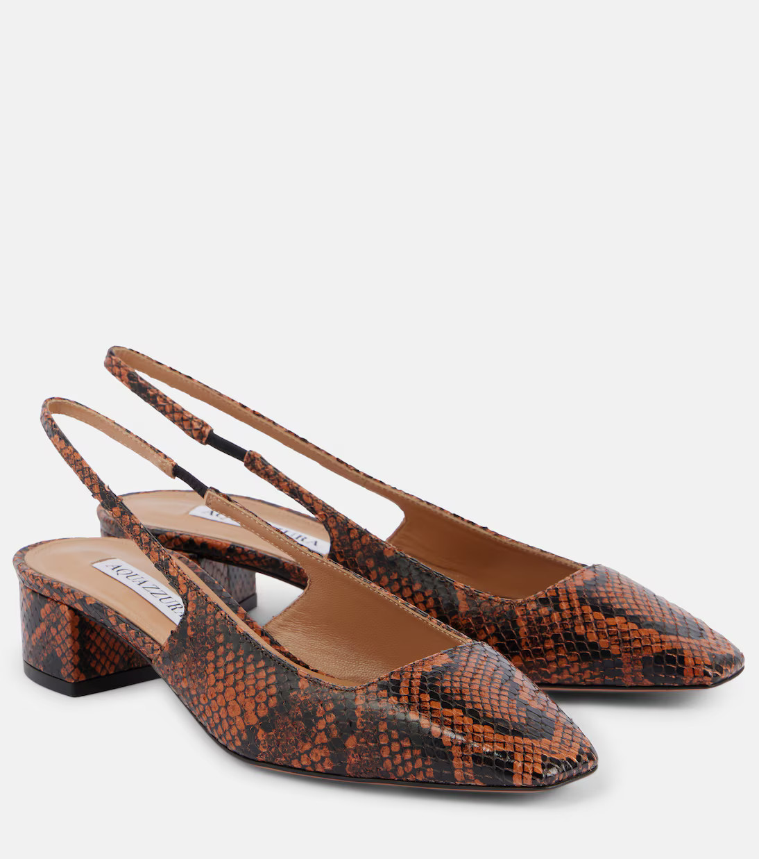 Ginza 35 snake-effect leather slingback pumps | Mytheresa (US/CA)