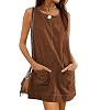 Hooever Women's Corduroy Overall Dress Round Neck A Line Skirtall Jumper Mini Dress Pinafore with... | Amazon (US)