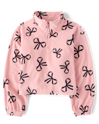 Girls Print Microfleece Half Zip Pullover - pink | The Children's Place