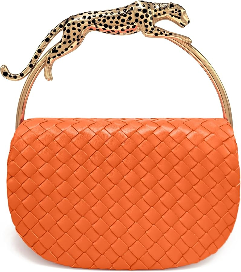 JW PEI Women's Ione Woven Leopard Shaped Top Handle Bag | Amazon (US)