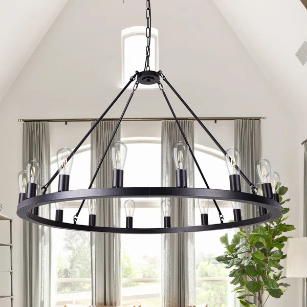 Adnel 16 - Light Dimmable Wagon Wheel Chandelier | Wayfair North America