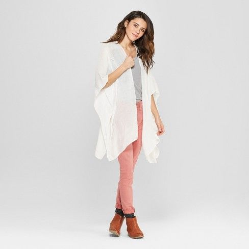 Women's Woven Kimono Jacket Ruana - Universal Thread™ White One Size | Target