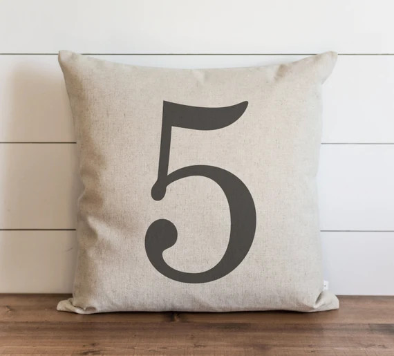 Customized Number 20 x 20 Pillow Cover // Typography // Housewarming Gift // Throw Pillow // Cushion | Etsy (US)