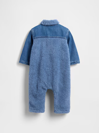 Baby Denim & Sherpa One-Piece | Gap (US)