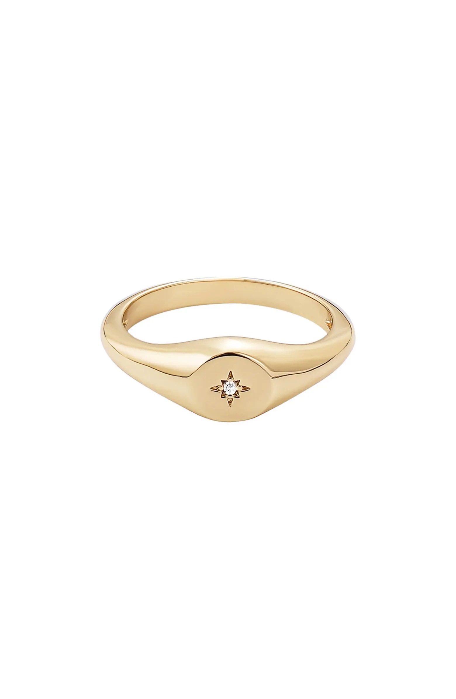 Adornia Starburst CZ Signet Ring | Nordstromrack | Nordstrom Rack