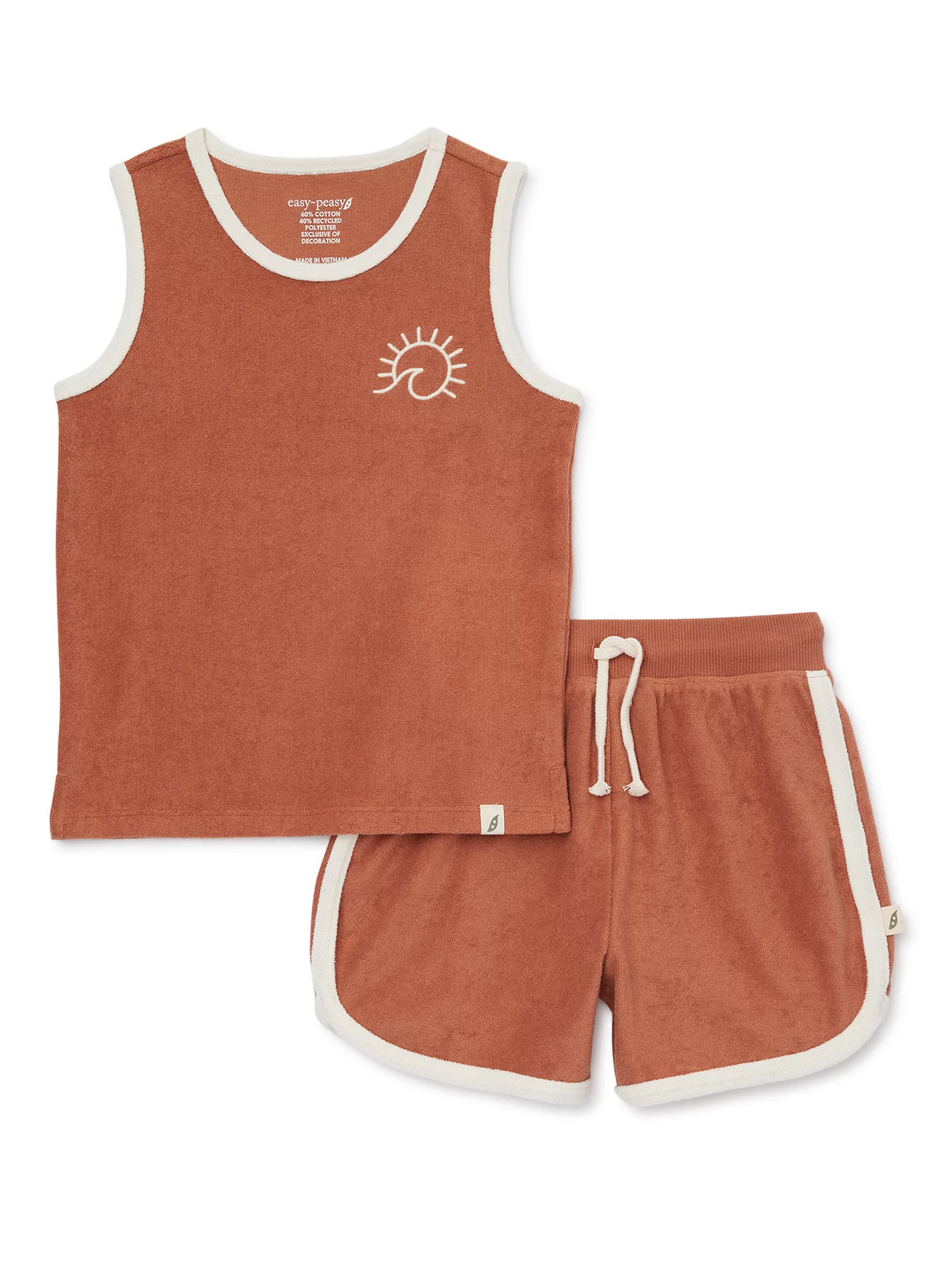 easy-peasy Baby and Toddler Boy Terry Cloth Tank Top and Shorts Outfit Set, 2-Piece, Sizes 12M-5T | Walmart (US)