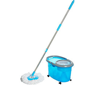 Clean Spin 360 Wet/Dry Microfiber Mop w/ Wheels | QVC