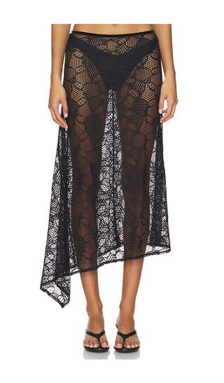 LIONESS Fleur Midi Skirt in Black. - size L | Revolve Clothing (Global)