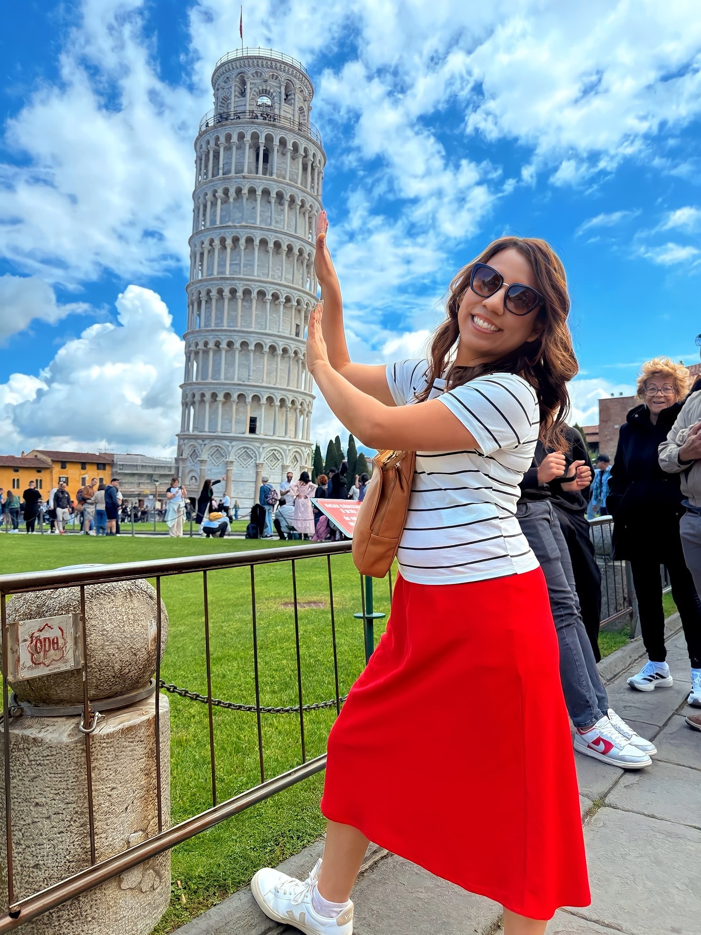 Italy Recap 
We wrapped up our trip with a quick stop in Pisa after leaving Cinque Terre. We were carrying all our bags with no stroller, chasing toddlers, and hunting for storage lockers that were somehow all full. The walk to the Leaning Tower wasn’t the most scenic, but we made it and took the classic photo. I tried to get Emy to do a kicking-the-tower pose, but Zach was over it. We had already taken so many pictures and he was ready to move on.

Afterward, we went to the most touristy restaurant ever. It was the first time I saw pepperoni pizza on a menu in Italy, which totally caught me off guard.

That night, back in Rome, we saw the new Pope announced on TV. It felt like a full-circle moment after being there for Pope Francis’s funeral just days earlier.

This trip wasn’t easy. There were train strikes, the airline lost our stroller, we had two little ones to carry, and more stairs than I can count. But we figured it out.

Traveling with kids takes work, but it’s worth it. They learn to adjust, to problem-solve, and to take in the world around them. We are already planning our next adventure. ✈️ 🇯🇵 

#ItalyWithKids #FamilyTravel #Pisa #TravelDiaries #LeaningTowerOfPisa #CinqueTerreToRome #TravelingFamily #ToddlerTravel #FamilyAdventures #WanderlustWithKids #LastDayInItaly #ToddlerMom #ToddlerTravel #ToddlerParents