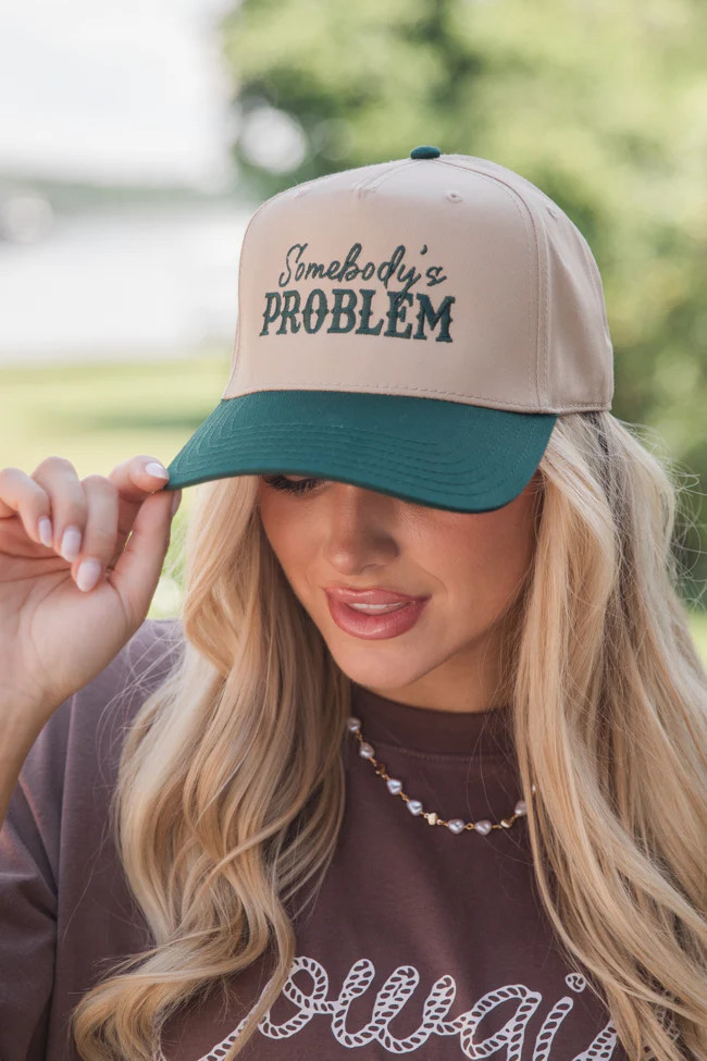 Somebody's Problem Dark Green and Khaki Hat | Pink Lily