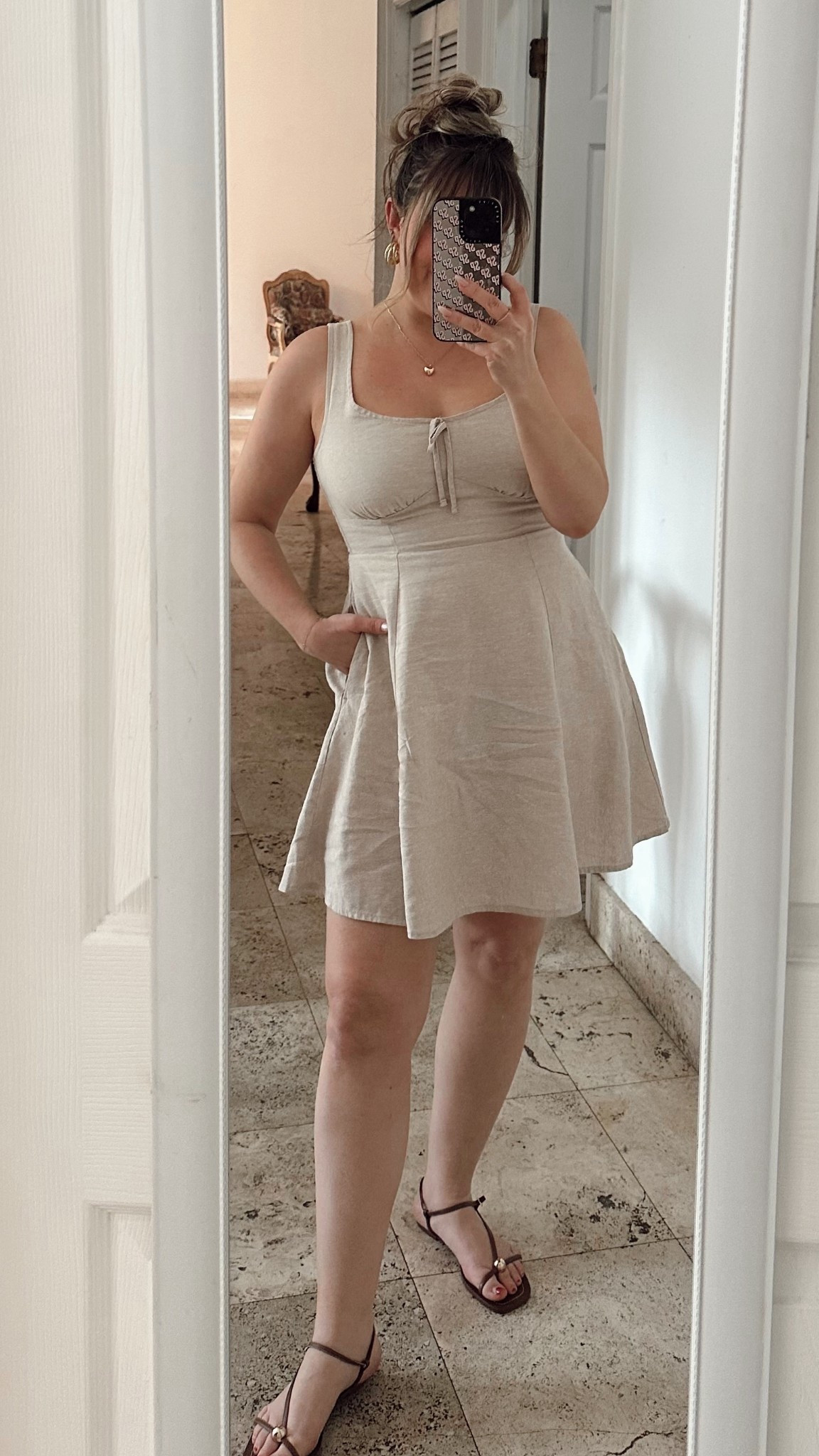 Love this little linen mini dress for spring!! Spring dresses - spring outfits - linen dress 

#LTKootd