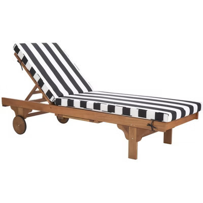 Newport Lounge Chair - Outdoor - PAT7022 - Natural/Black Stripe -Safavieh | Target