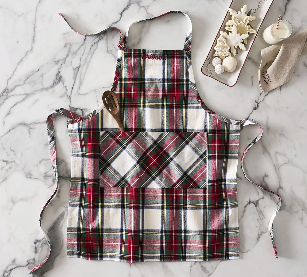 Stewart Plaid Cotton Adult Apron | Pottery Barn (US)