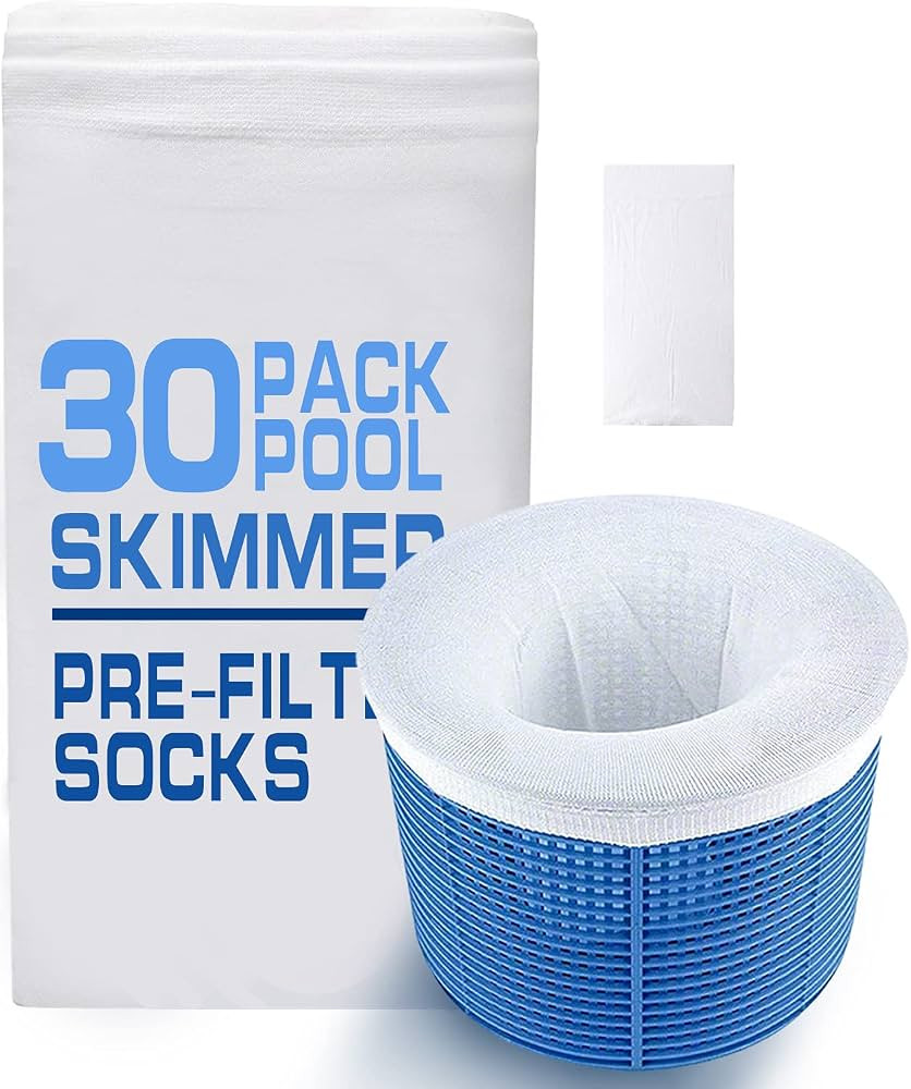 30-Pack Swimming Pool Filter Skimmer Socks for Inground & Above Ground Pool Fine Mesh Leaves Poll... | Amazon (US)
