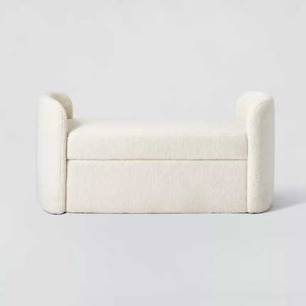 Springdell Rounded Sherpa Bench Cream - Threshold™ designed with Studio McGee