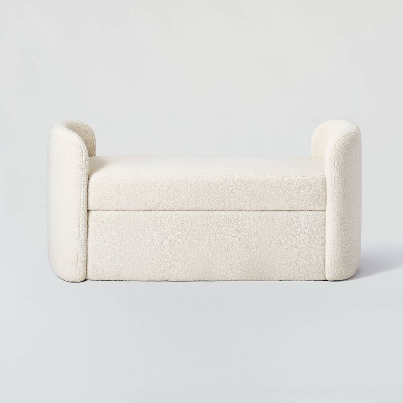 Springdell Rounded Sherpa Bench Cream - Threshold™ designed with Studio McGee | Target