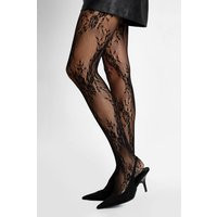 boohoo Women's Black Floral Lace Fishnet Tights | Knitted | boohoo (US & Canada)