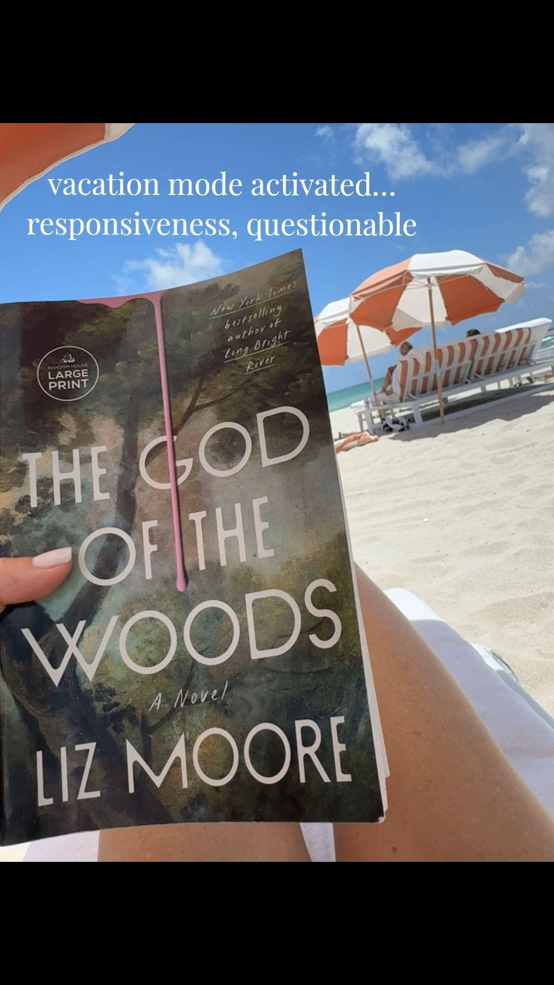 vacation mode activated…responsiveness, questionable☀️📚
sharing my go-to beach essentials below! 

#LTKTravel #LTKSummerEdit #LTKSwim