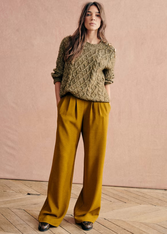 James Jumper - Mottled Olive - Cotton - Sézane | Sezane Paris